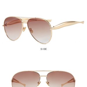 Toad shaped sunglasses metal  new vintage plain makeup sunglasses premium sense women's street photography trend sunglasses – Image 5