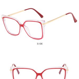 Cross-border square flat lens 2023 new women's glasses frame anti-blue light ins net celebrity same glasses frame to take photos – Image 8