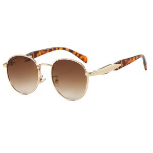 European and American round sunglasses women's ins street photography celebrity metal sunglasses trend retro sunglasses – Image 5