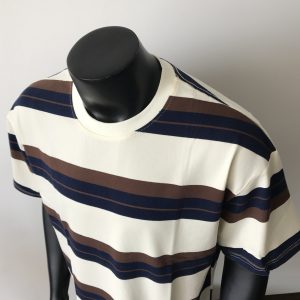 College Style Striped Short Sleeve Men's Retro Cityboy Contrast Half Sleeve T-Shirt Loose and Versatile Trend – Image 3