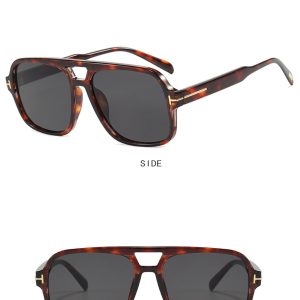 Aviator retro double beam sunglasses new high-end sunglasses anti-ultraviolet sunglasses tide – Image 6