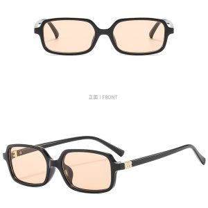 Small frame square sunglasses European and American Internet celebrities ins street photography personality sunglasses photo concave sunglasses ladies – Image 4