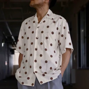 WACKO MARIA 23SS SMALL DOTS OPEN COLLAR HAWAIIAN POLKA DOT SHORT-SLEEVED SHIRT – Image 3