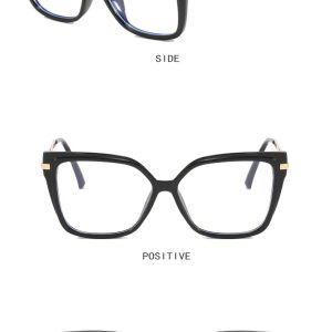 Cross-border square flat lens 2023 new women's glasses frame anti-blue light ins net celebrity same glasses frame to take photos – Image 3