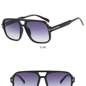 Aviator retro double beam sunglasses new high-end sunglasses anti-ultraviolet sunglasses tide – Image 4