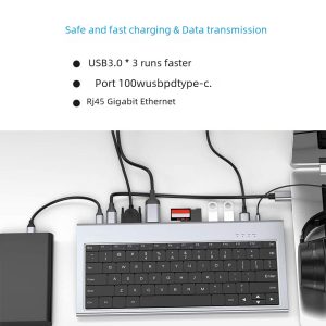 Keyboard Docking Station 11-in-1 Typec Docking Station Multifunction Hub Laptop Phablet External – Image 4