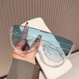 Fashion large frame one-piece aviator sunglasses ladies street face mask sunglasses trend internet celebrity street sunglasses – Image 4