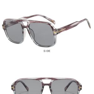 Aviator retro double beam sunglasses new high-end sunglasses anti-ultraviolet sunglasses tide – Image 7