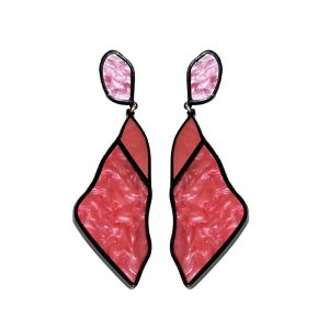 Silver needle geometric irregular earrings fashion acrylic temperament stud earrings European and American exaggerated atmosphere new earrings wholesale – Image 5