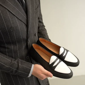 PAPER Gentlemen's Leather Sole Slip-on Men's Shoes Italian Hand-woven Champagne Loafers Tide – Image 4