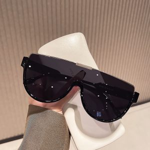 Fashion large frame one-piece aviator sunglasses ladies street face mask sunglasses trend internet celebrity street sunglasses – Image 3