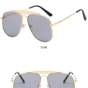 European and American toad glasses women's metal large frame sunglasses – Image 4