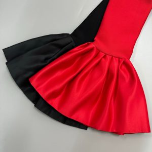 European and American bandage dresses, cross-border new cross-border round neck, nail diamond bell sleeves, temperament, waist and long sleeves, women's slit long skirt – Image 5