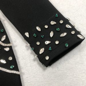 European and American cross-border design luxury nail drill bag hip tight bandage dress fashion European and American party dress – Image 5