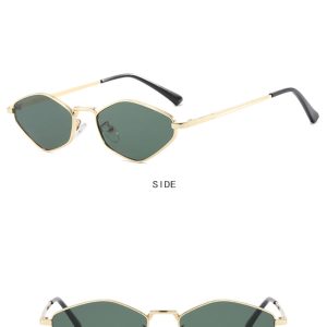 Diamond polygonal small frame sunglasses  new metal sunglasses catwalk simple ins European and American sunglasses – Image 7