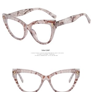 Cat's eye rivet black and white panda flat lens new European and American glasses frame anti blue light ins glasses frame vintage – Image 5