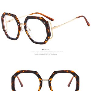 Polygonal Glasses Frame  New Anti-Blue Light Side Hollow European and American Glasses Frame Ins Glasses Frame Personality Trend – Image 4