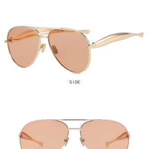 Toad shaped sunglasses metal  new vintage plain makeup sunglasses premium sense women's street photography trend sunglasses – Image 4