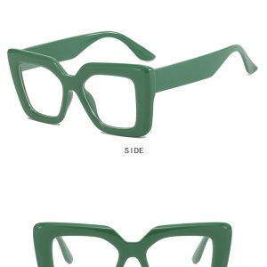Square flat glasses, large frames, ins Internet celebrities, the same anti-blue light glasses frame, personalized street shooting glasses frames, can be equipped with myopia – Image 5