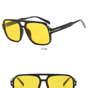 Aviator retro double beam sunglasses new high-end sunglasses anti-ultraviolet sunglasses tide – Image 3