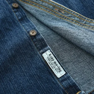 American Heavy Heavy Cargo Denim Shirt Male Ami Clicker Motorcycle Loose Plus Size Long Sleeve Shirt Jacket Autumn – Image 5