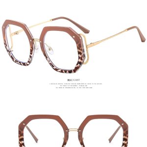 Polygonal Glasses Frame  New Anti-Blue Light Side Hollow European and American Glasses Frame Ins Glasses Frame Personality Trend – Image 5