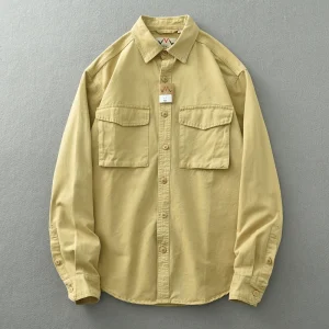 yuppie cargo large pocket vintage shirt men's jacket men's trend versatile cotton washed long sleeve shirt tide – Image 7