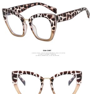 Cross-border cat's eye large frame anti-blue light flat lens new personality eyeglasses tide plain rice nail glasses frame – Image 3