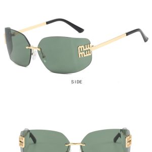 European and American rimless slimming high-end sunglasses new retro celebrity sunglasses millennial hot girl sunglasses – Image 8