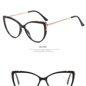 Cat's eye flat mirror anti-blue light TR90 spring leg   new foreign trade glasses frame European and American trend large frame glasses – Image 3
