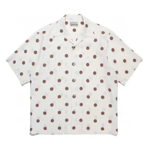 WACKO MARIA 23SS SMALL DOTS OPEN COLLAR HAWAIIAN POLKA DOT SHORT-SLEEVED SHIRT – Image 4