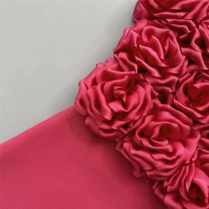 French temperament halterneck three-dimensional flower bandage dress women's niche slim sexy backless party evening dress skirt – Image 4