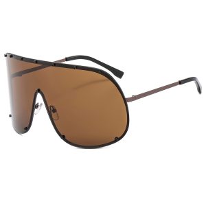 Oversized frame polarized one-piece sunglasses  new eyewear sunglasse – Image 4