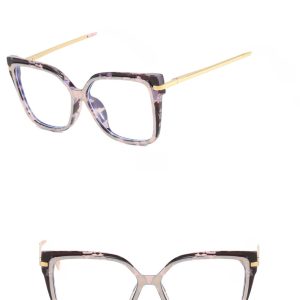 Cross-border square flat lens 2023 new women's glasses frame anti-blue light ins net celebrity same glasses frame to take photos – Image 7