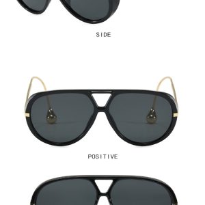 Earrings, pendants, sunglasses, European and American ins, personality fashion, sunglasses, toad-shaped aviator sunglasses, high-quality – Image 4