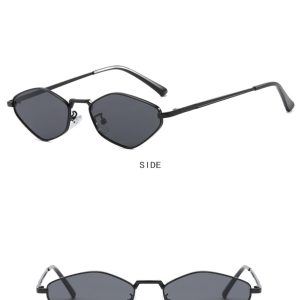 Diamond polygonal small frame sunglasses  new metal sunglasses catwalk simple ins European and American sunglasses – Image 8