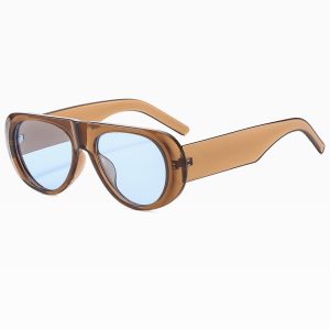 European and American cross-border wide-leg sunglasses new large-frame sunglasses jelly color personality sunglasses are simple and retro – Image 8