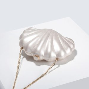 Women's European and American new shoulder crossbody bag special-shaped shell acrylic bag fashion wedding dinner clutch – Image 4
