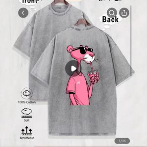220g washed distressed T-shirt retro trendy brand European and American batik cotton T men's and women's dropped shoulders loose half sleeves – Image 4