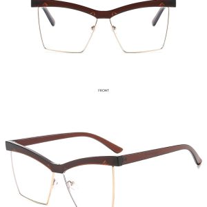 New half-eyebrow anti-blue light fashion flat light glasses cross-border European and American personalized glasses frames trendy glasses frames can be matched with glasses men – Image 6