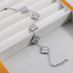Personality hip hop male five flowers pure black bracelet fortune lucky Yabi wind female black and white bracelet jewelry tide – Image 3