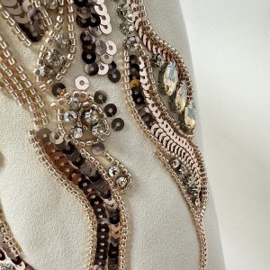 New European and American star temperament fashion heavy industry beaded and diamond shawl collar dress suit skirt – Image 9