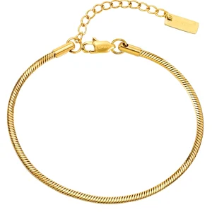 GRGR Thin 24K Gold Snake Bone Bracelet Men's Hip Hop European and American Popular Titanium Steel Gold Square Bead Bracelet Women's Sense of Luxury – Image 5