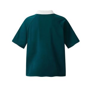 Eon Modish 25 summer new American retro street trend simple lapel short-sleeved T-shirt – Image 3