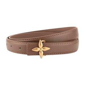 New women's leather star embellished belt alloy buckle high-end versatile dress niche cowhide belt – Image 5