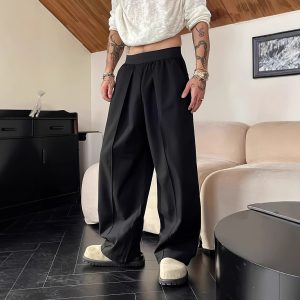men's Casual Pants Relaxed Fit Elastic Waistband Loose Slacks – Image 3