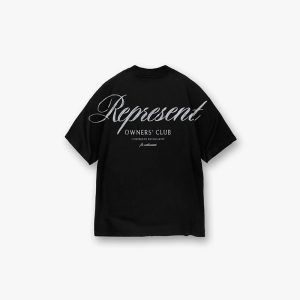 Cross-border fashion brand Represent retro American cursive letter high street short sleeve loose couple men's and women's T-shirt half sleeve – Image 5