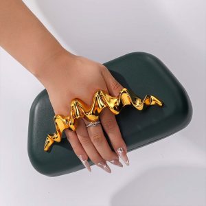 Women's European and American New One Shoulder Crossbody Bag Special-Shaped PU Wrist Bag Fashion Wedding Dinner Clutch – Image 4