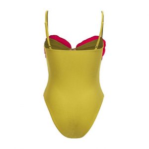 European and American new one-piece swimsuits, flower decorations, sexy contrasting swimsuit suits, women's cross-border hits – Image 3