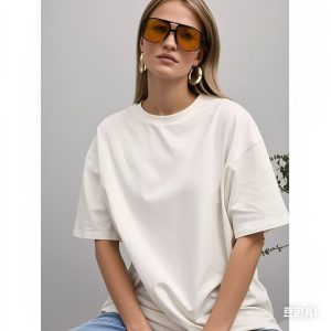 Chic fashion temperament 100% cotton short sleeve T-shirt European and American style retro foreign style oversize versatile top trend – Image 4